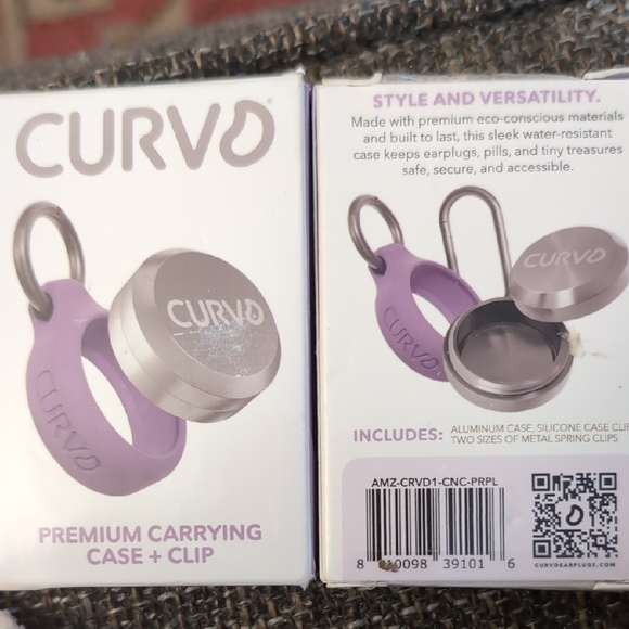 curvd Accessories - Two NWT Curvd Premium Carrying Case Keychains For Earbuds, Pills, Change, Etc.